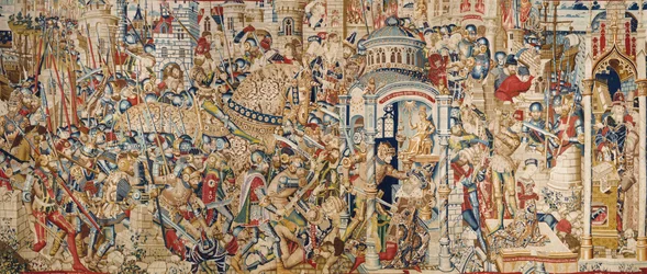 La guerre de Troie : La destruction de Troie, c.1470 (tapisserie)
