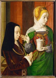 Madeleine de Bourgogne, dame de Laage, presented by Saint Magdalen …