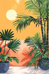 Affiche esthétique bohème avec plante Nova pour impressions sur toile