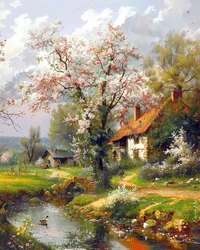 Paysage avec chemin pittoresque