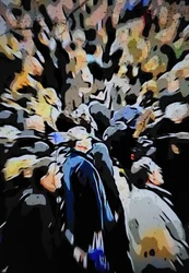 Foule urbaine floue