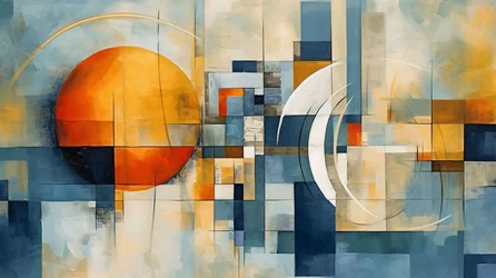 Fond de formes géométriques abstraites, Enseignement des mathématiques, impression sur toile à la demande