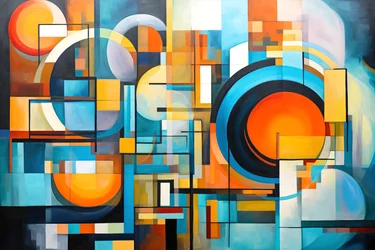 Fusion abstraite géométrique couleurs vives à l