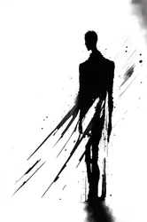 Solitude pauvreté dépression Abstrait, Art noir et blanc, décorations murales