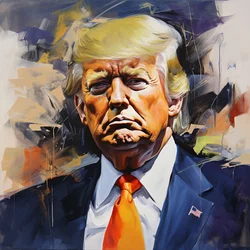 Peinture acrylique Donald Trump, art mural contemporain, décoration murale pour le bureau