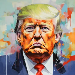 Donald Trump Canvas Oil Painting Print, encadré Wood wall art prints