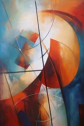 Formes et lignes Art abstrait, toile et cadre mural impression sur demande