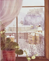Vue de la fenêtre sur Nonntal et sa forteresse