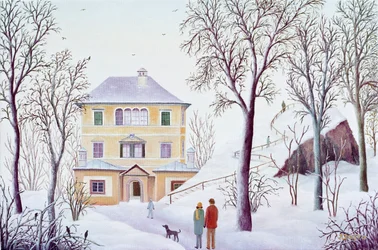 Le château mensuel de Hellbrunn en hiver