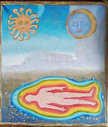 Paysage avec aura humaine