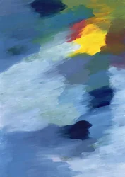 Une fusion expressive des trois couleurs primaires, le bleu, le rouge et le jaune, qui dansent en harmonie