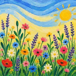 Une prairie estivale baignée de soleil