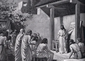 Cadmus donne aux Grecs un alphabet, illustration de 