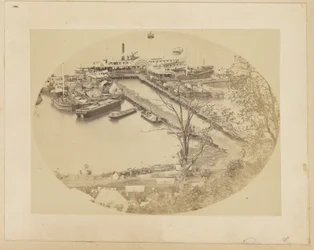 [Lower Wharf, Belle Plain, USMRR Construction Corps] [16 mai 1864].
