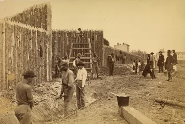 [Barrière construite par le général Haupt pour protéger les biens du gouvernement, Orange  Alexandria R.R., Alexandria, Virigina].