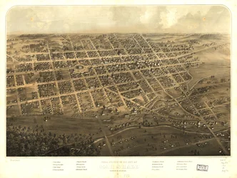 Vue aérienne de la ville de Marshall, Calhoun Co, Michigan. LOC 73693437