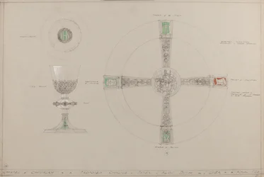 Chapelle de la Chevalerie : calice, patène et plat d