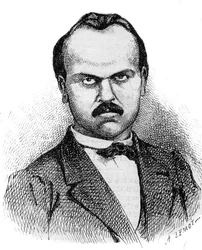 Portrait de Louis Noir, écrivain français - gravure de Lemot de 1870