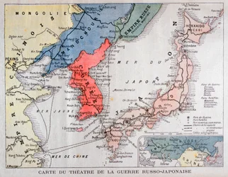 Carte du théâtre de la guerre russo-japonaise, 1904