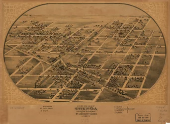 Vue aérienne de Chenoa, comté de McLean, Illinois 1869. LOC 73693349