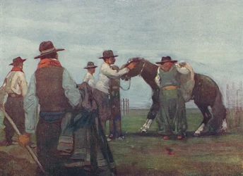 Gauchos dressant un jeune cheval, 1916