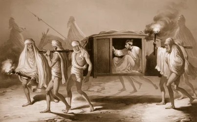 Poste-chaise de style indien au Pendjab entre Loudiana et Amritsar, 1859