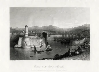 Entrée du port de Marseille, France, 1875