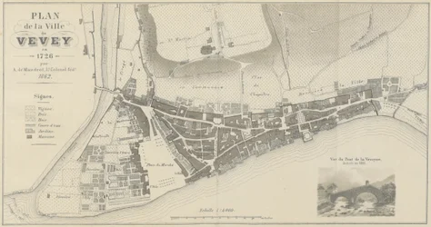 Plan de la ville de Vevey en 1726