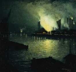 Usines sidérurgiques la nuit