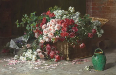 Panier de roses, vers 1890