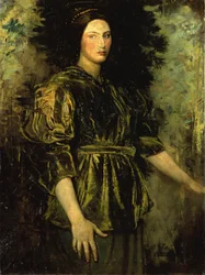 Femme en velours vert, 1918