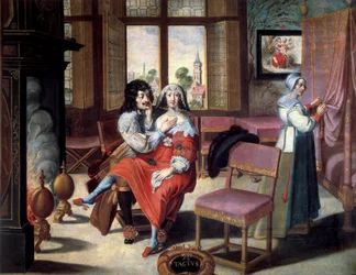 Les Cinq Sens : le toucher Un couple se caressant