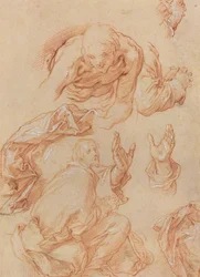 Études de mains et de figures courbées [verso]