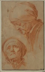 Deux études de la tête d