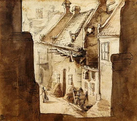 Vue des Remparts dans une allée