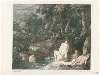 Diane et ses nymphes se baignant dans une rivière