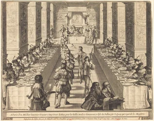 Banquet donné par le roi aux nouveaux chevaliers