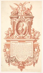 Épitaphe et portrait de Jacques Callot, 1635-36