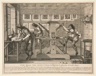 Les imprimeurs dans leur atelier, de la série des artistes dans leurs studios