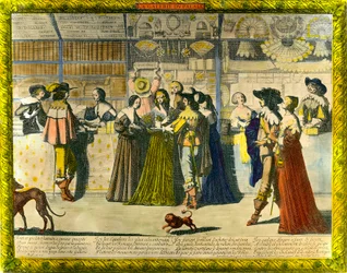 La galerie du Palais Royal Gravure par Abraham Bosse (1602-1676) 17e siècle. Collection privée
