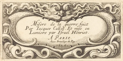 Page de titre pour "Les petites misères de la guerre" de Callot