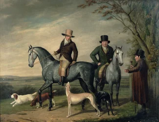 Deux Gentilshommes sur des Chasseurs Gris