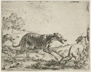 Renard et les trois chiens