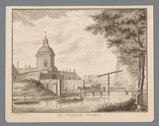 Vue sur la Morspoort à Leyde