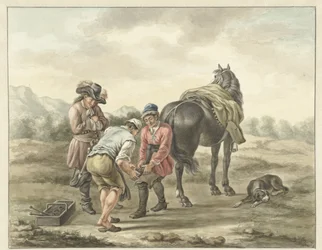 Maréchal-ferrant dans un paysage