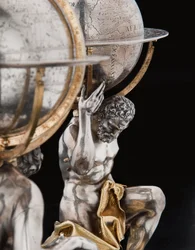 Deux globes terrestres et célestes exceptionnels, soutenus par Hercule et Atlas, Augsbourg