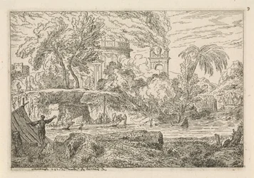 Paysage arcadien avec arc de triomphe (Paysages classiques)