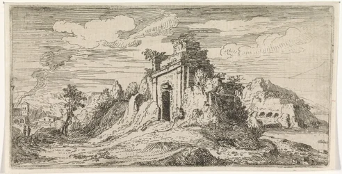 Paysage avec les ruines d