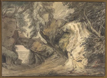 Paysage avec une arche naturelle