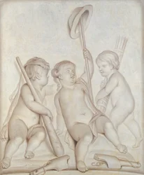 Les Trois Chérubins, Putti avec les attributs d
